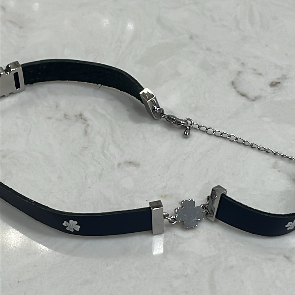 DIOR Double Wrap Leather Bracelet Black & Silver Tone Metal - Picture 4 of 9